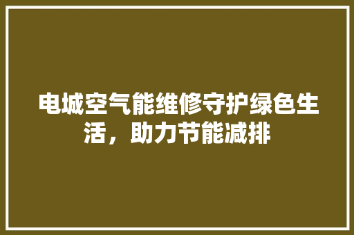电城空气能维修守护绿色生活，助力节能减排