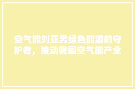 空气能刘亚男绿色能源的守护者，推动我国空气能产业蓬勃发展