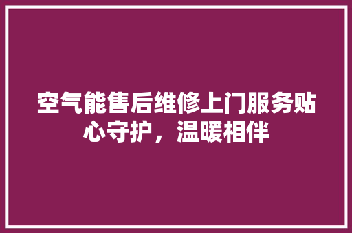 空气能售后维修上门服务贴心守护，温暖相伴