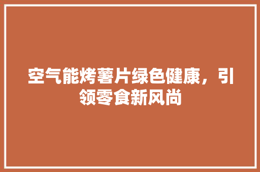 空气能烤薯片绿色健康，引领零食新风尚
