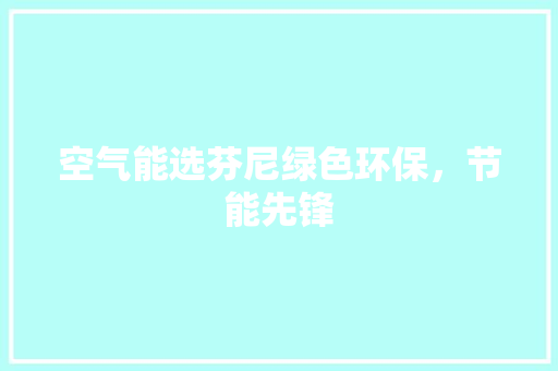 空气能选芬尼绿色环保，节能先锋