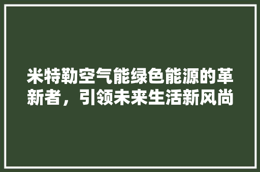 米特勒空气能绿色能源的革新者，引领未来生活新风尚
