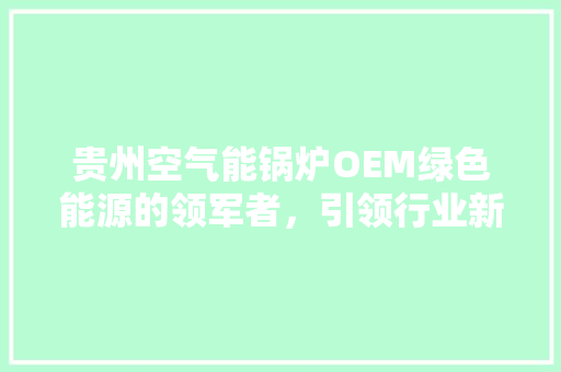 贵州空气能锅炉OEM绿色能源的领军者，引领行业新风尚 家电维修