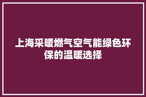 上海采暖燃气空气能绿色环保的温暖选择