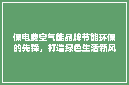 保电费空气能品牌节能环保的先锋，打造绿色生活新风尚