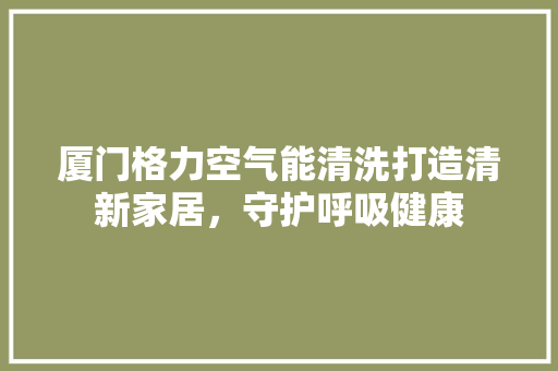 厦门格力空气能清洗打造清新家居，守护呼吸健康
