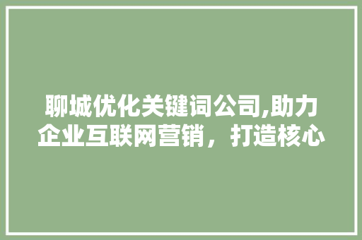 聊城优化关键词公司,助力企业互联网营销，打造核心竞争力 厨房维修