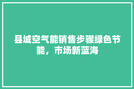 县城空气能销售步骤绿色节能，市场新蓝海