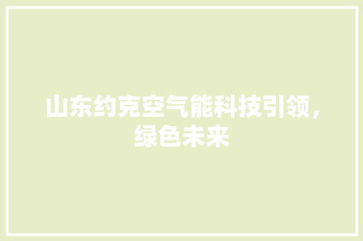 山东约克空气能科技引领，绿色未来