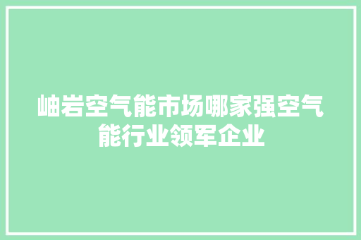 岫岩空气能市场哪家强空气能行业领军企业