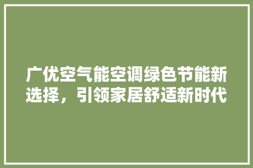 广优空气能空调绿色节能新选择，引领家居舒适新时代