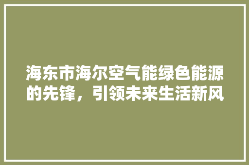 海东市海尔空气能绿色能源的先锋，引领未来生活新风尚