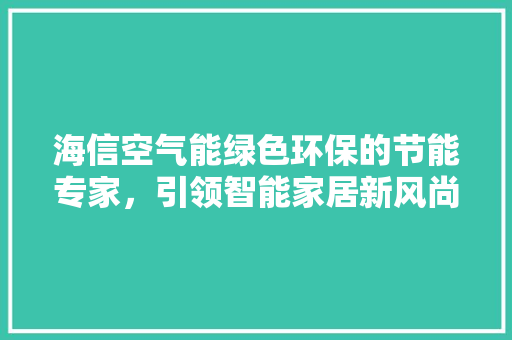 海信空气能绿色环保的节能专家，引领智能家居新风尚 家电维修