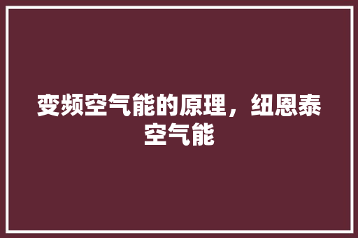 变频空气能的原理，纽恩泰空气能 综合便民