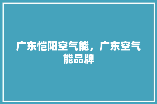 广东恺阳空气能，广东空气能品牌 厨房维修