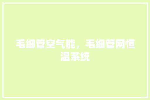 毛细管空气能，毛细管网恒温系统 墙体维修