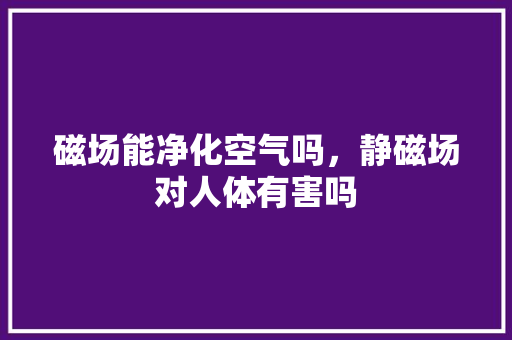 磁场能净化空气吗，静磁场对人体有害吗
