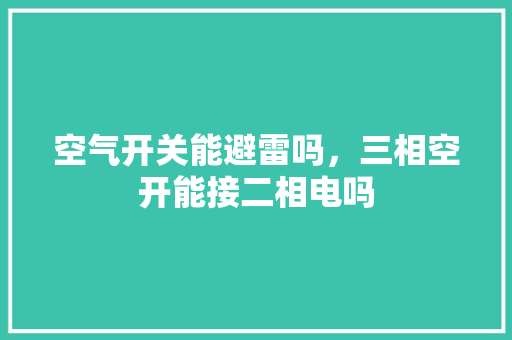 空气开关能避雷吗，三相空开能接二相电吗