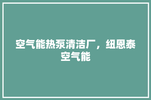 空气能热泵清洁厂，纽恩泰空气能