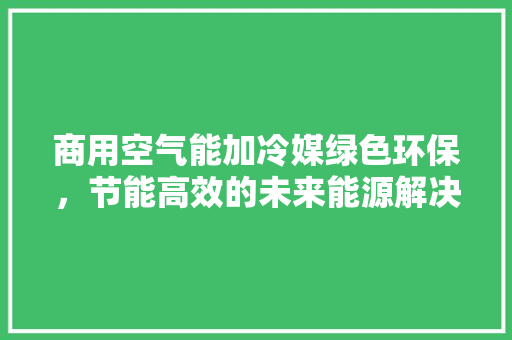 商用空气能加冷媒绿色环保，节能高效的未来能源解决方法