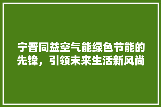 宁晋同益空气能绿色节能的先锋，引领未来生活新风尚 墙体维修