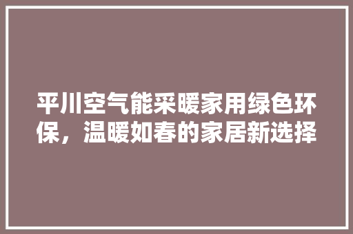 平川空气能采暖家用绿色环保，温暖如春的家居新选择