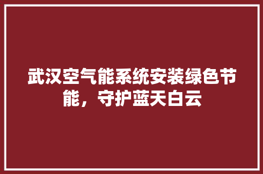 武汉空气能系统安装绿色节能，守护蓝天白云