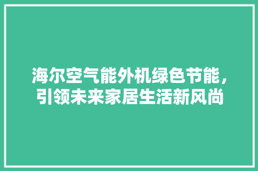 海尔空气能外机绿色节能，引领未来家居生活新风尚