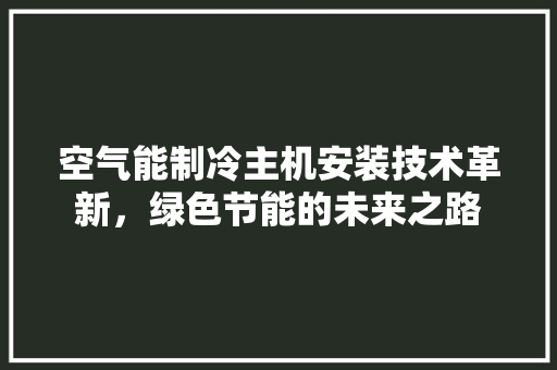 空气能制冷主机安装技术革新，绿色节能的未来之路