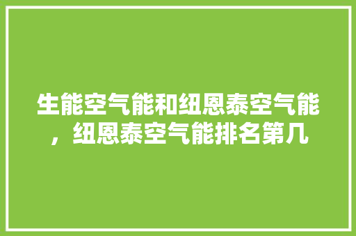 生能空气能和纽恩泰空气能，纽恩泰空气能排名第几