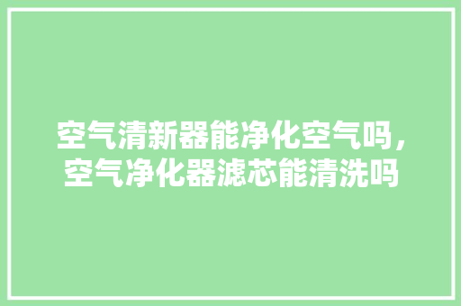 空气清新器能净化空气吗，空气净化器滤芯能清洗吗