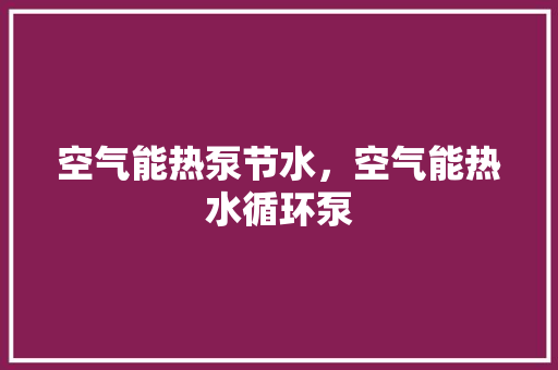 空气能热泵节水，空气能热水循环泵 汽车维修