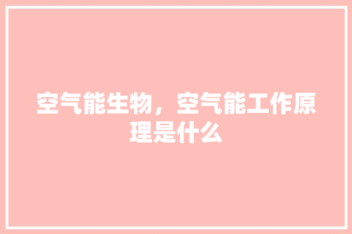 空气能生物，空气能工作原理是什么