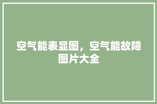 空气能表显图，空气能故障图片大全