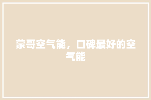 蒙哥空气能，口碑最好的空气能