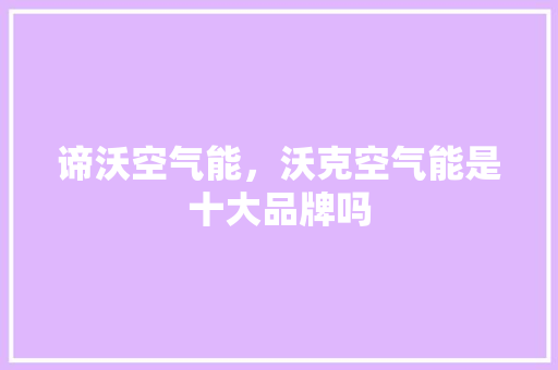 谛沃空气能，沃克空气能是十大品牌吗