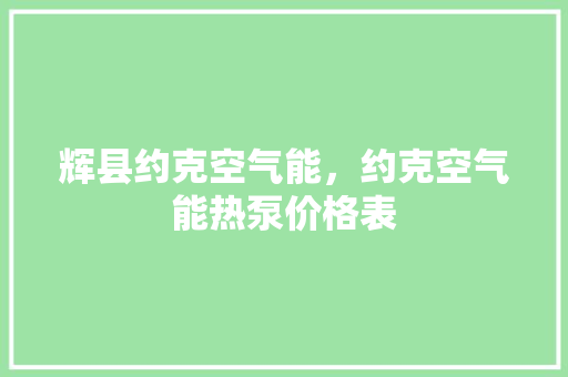 辉县约克空气能，约克空气能热泵价格表 汽车维修