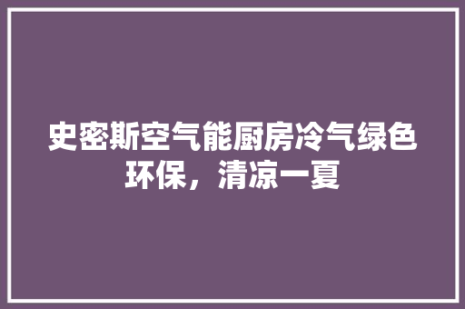 史密斯空气能厨房冷气绿色环保，清凉一夏 墙体维修