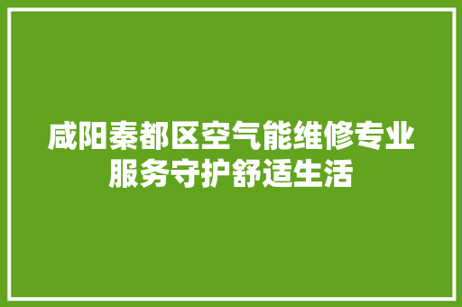 咸阳秦都区空气能维修专业服务守护舒适生活