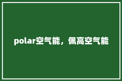 polar空气能，佩高空气能 综合便民