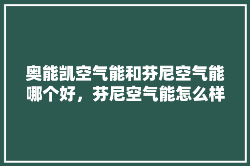 奥能凯空气能和芬尼空气能哪个好，芬尼空气能怎么样 家电维修