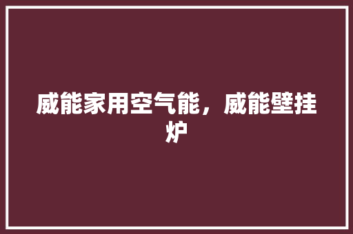 威能家用空气能，威能壁挂炉 综合便民