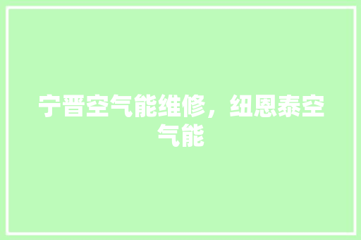 宁晋空气能维修，纽恩泰空气能 汽车维修