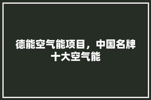 德能空气能项目，中国名牌十大空气能