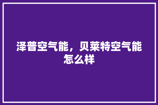 泽普空气能，贝莱特空气能怎么样