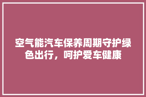 空气能汽车保养周期守护绿色出行，呵护爱车健康 厨房维修