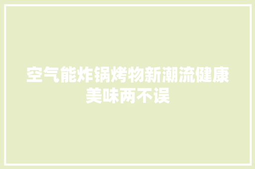 空气能炸锅烤物新潮流健康美味两不误 厨房维修