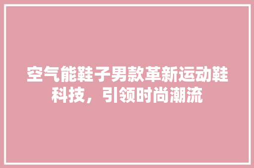 空气能鞋子男款革新运动鞋科技，引领时尚潮流 汽车维修