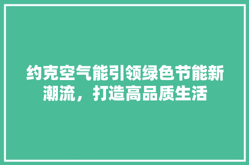 约克空气能引领绿色节能新潮流，打造高品质生活