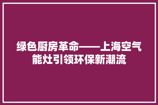 绿色厨房革命——上海空气能灶引领环保新潮流 墙体维修